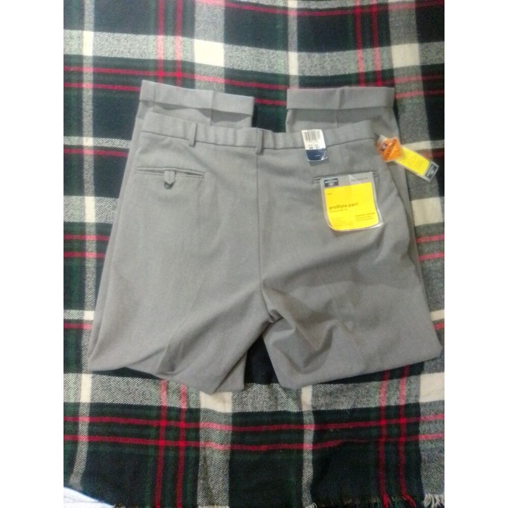 Vintage Dockers Gray Pants Mens 36X30 Paper Tag Straight Leg Business Slacks - Picture 2 of 4